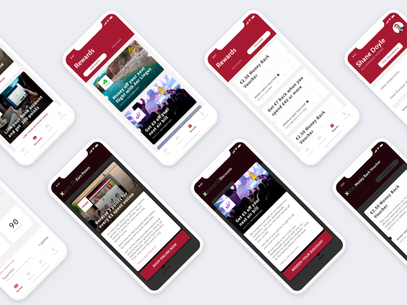 RealRewards App Redesign app mobile ux dark clean vouchers iphone x iphone ios ui interaction