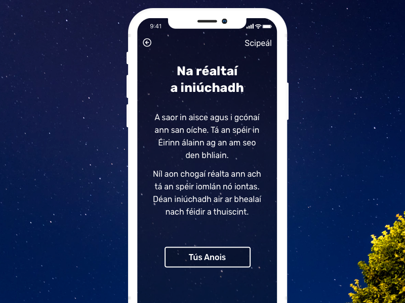 As Gaeilge stars app mobile dark space vouchers iphone x iphone
