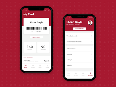 My Card and My Profile Screens [Free Download]