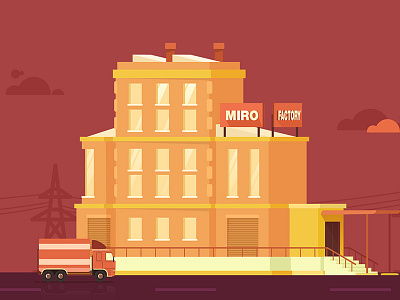 Miro Factory artwork buillding design direction flat illustration motion