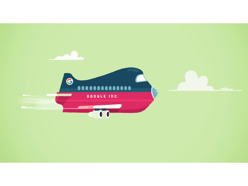 Google plane aftereffects airplane animation artwork cartooning character direction flat google graphics illustration motion