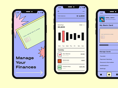 Finance App - Mobile App app bank bankapp concept finacial finance graphic graphic design illustration mobile mobileapp statistics ui