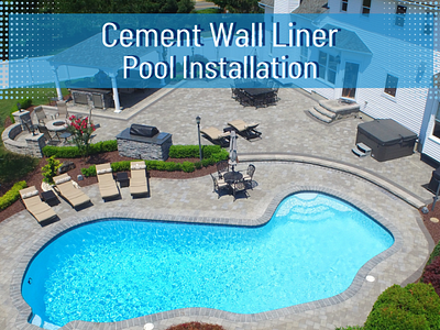 Cement Wall Liner Pool Installation NJ backyardpool concretepools custompools luxurypools saltwaterpools