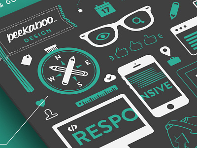Peekicons branding flat greeen icons infographics perspective shapes simple ui ux