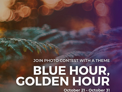 Blue hour, Golden hour photo contest invitation by Glostars