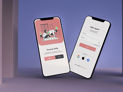 Registration & Login Screen design illustration ui ux