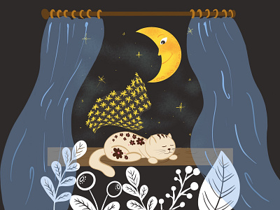 Good night book bookillustration illustration minimal procreate