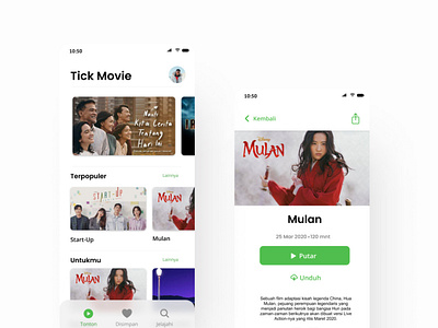 UI Movie App mobile ui ux