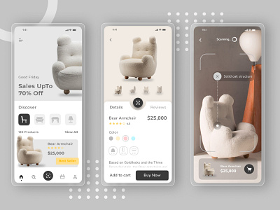 Furniture Ecommerce app 2021 trend app branding creative design design figma trendy typography ui ux web