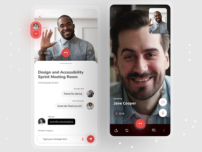 Video meeting app ui 2021 trend app branding chat chatting design figma illustration logo meeting ui ux vector video video call