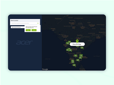 Acer India Store Locator Design adobexd design illustration ui userinterface ux