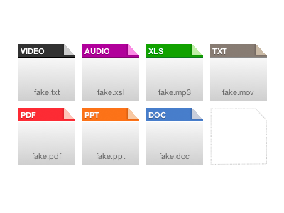 CSS Powered File Types css file types placeholder