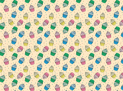 cupcake pattern cupcakes graphic design illustration pattern
