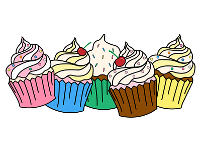 cupcake illustrations cupcakes graphic design illustration vector