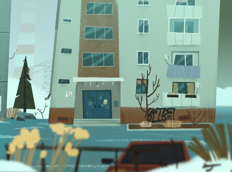 Mayonez Background Hub 2dgame architecture background backgroundart easterneurope flat game art gameartist gamedev illustration slav slavic urban