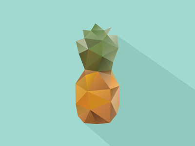 Low-Poly Pineapple icon illustrator low poly pineapple triangulate