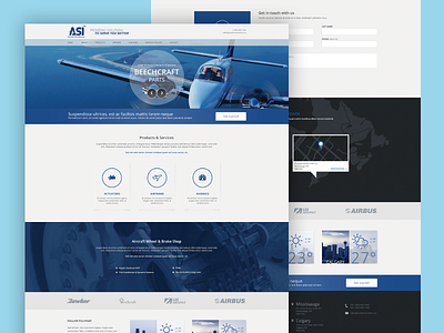 Mockups for an aircraft parts distributor aircraft airplane landing page marketing mockup photoshop