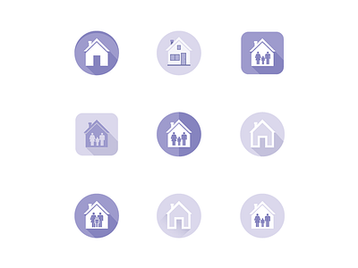 Home Category Icons category design family flat home house icons minimal