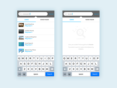 Mobile Search Components component gaming mobile mockup search tabs ui ux
