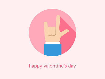 Flat Valentine's Day Icon flat heart i love you icon love pink valentines day