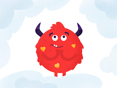 Valentine's Monster art artwork character characterdesign cloud heart illustration kiss love lovely lovers monsters procreate red sky valentines valentinesday