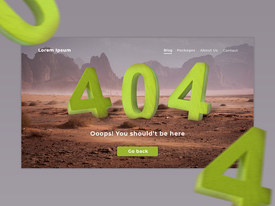 Error 404 Page 404 desert error graphic design numbers ui