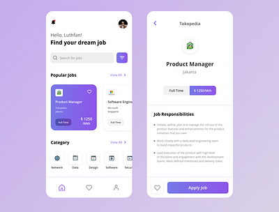 Job Finder App - Exploration app clean design finder job job finder minimalist mobile modern ui uidesign ux uxdesign