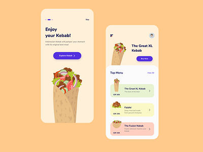 Food Service App - Exploration app app design cards clean food food app food service food service app ios kebab mobile app mobile ui service app ui uiux ux