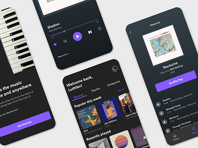 Music Streaming App - Exploration app app design clean design ios minimalist mobile app music music app ui uiux ux