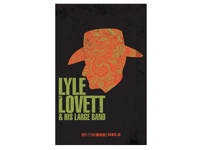 Lyle Lovett Gigposter country cowboy gigposter lyle lovett paisley wichita