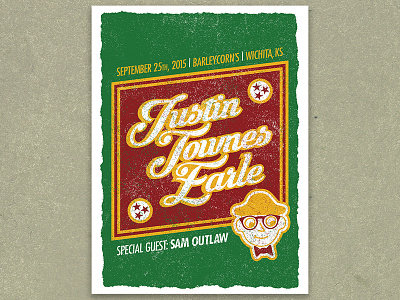Justin Townes Earle Gigposter altcountry country drenuf gigposter justintownesearle tennessee