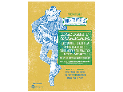 Wichita Vortex Poster 2017 badge dwight yoakam gigposter kansas music festival patch poster wichita wichita vortex