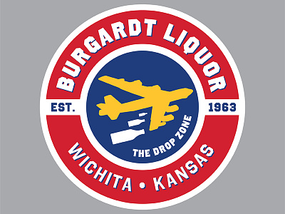 Burgardt Liquor Logo Mark air force airplane aviation badge beer bomber brand design branding craft beer wichita kansas liquor logo design