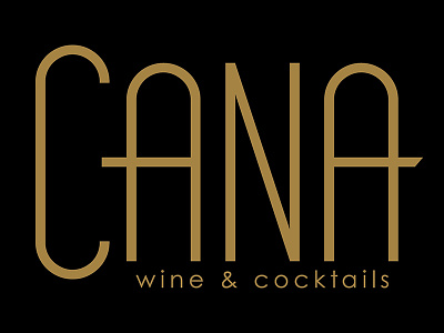 Cana Logo art deco brand design branding cana cocktails corkscrew kansas logo wichita wine