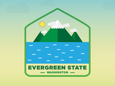 Evergreen State badge evergreen state icon illustration vector wa