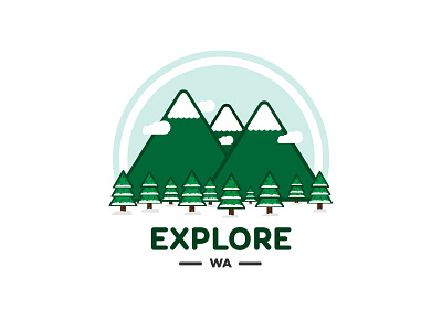 Explore WA evergreen evergreen state explore illustration mountain snow travel trees trip wa washington winter