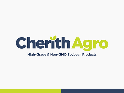Logo Design for Cherith Agro Company agriculture branding design identity logo non gmo soy bean typography