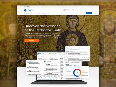 Logos Bible Software Orthodox Landing Page bible brand jesus landing page logos logos bible software promotion web web design website website design