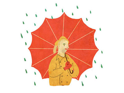 Castro Theater Musicals castro drag drops editorial illustration makeup rain red sf umbrella water yellow