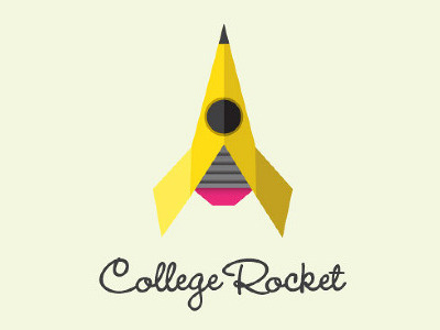 College Rocket boutique college financial illustration logo pencil