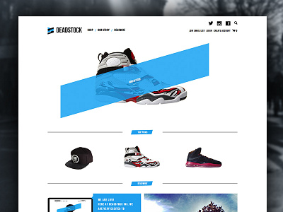 Deadstock Launch clean ecommerce shoes shop store ui website