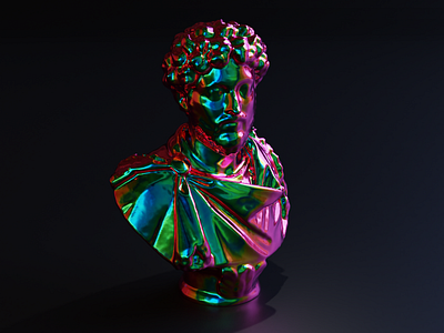 Iridescent Shader on Marcus Aurelius rendering