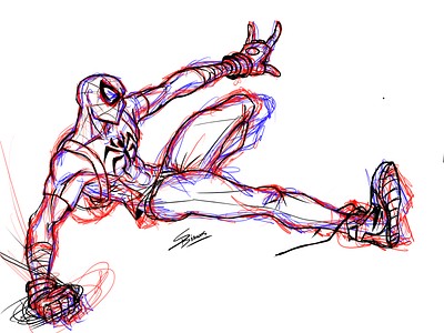 Mangaverse spiderman character design fanart illustraion