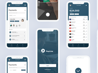 Payline mobile app bank branding design finance financial fintech icon tech typography ui ux