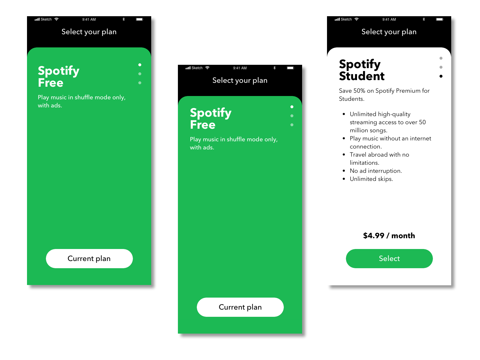 #DailyUI 030 - Pricing animated animated gif animation app daily 100 challenge daily ui dailyui pricing principle spotify ui