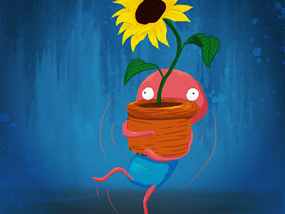 Flower Boy drawing illustration procreate