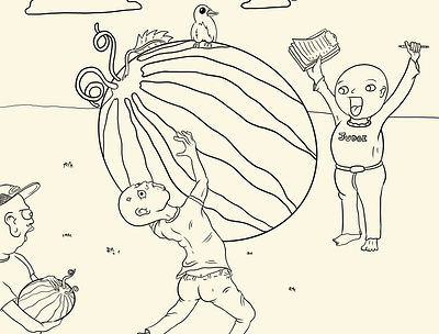 Watermelon Contest drawing illustration procreate