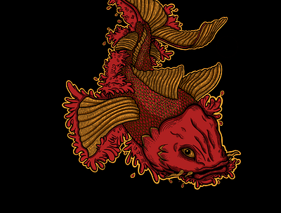 koi asia chinese drawing fish illustration japan koi procreate
