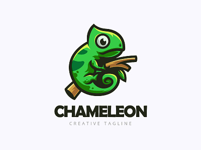 Chameleon animals baby animal chameleon cute cute animal design green logo nature tropical