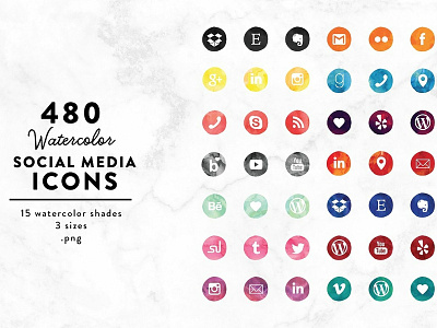 Social Media Icons - Watercolor edition